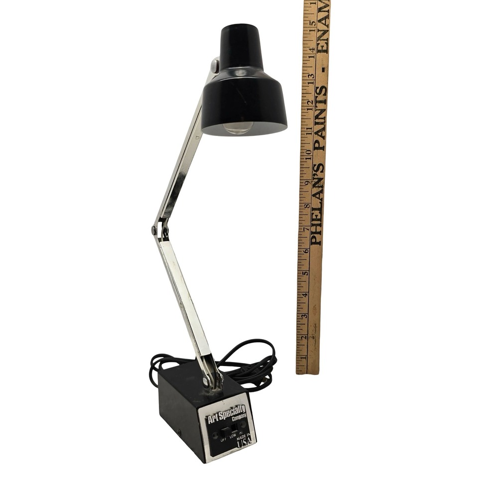 Vintage Art Specialty Company‎ 5110 Adjustable Desk Lamp Black Chrome USA